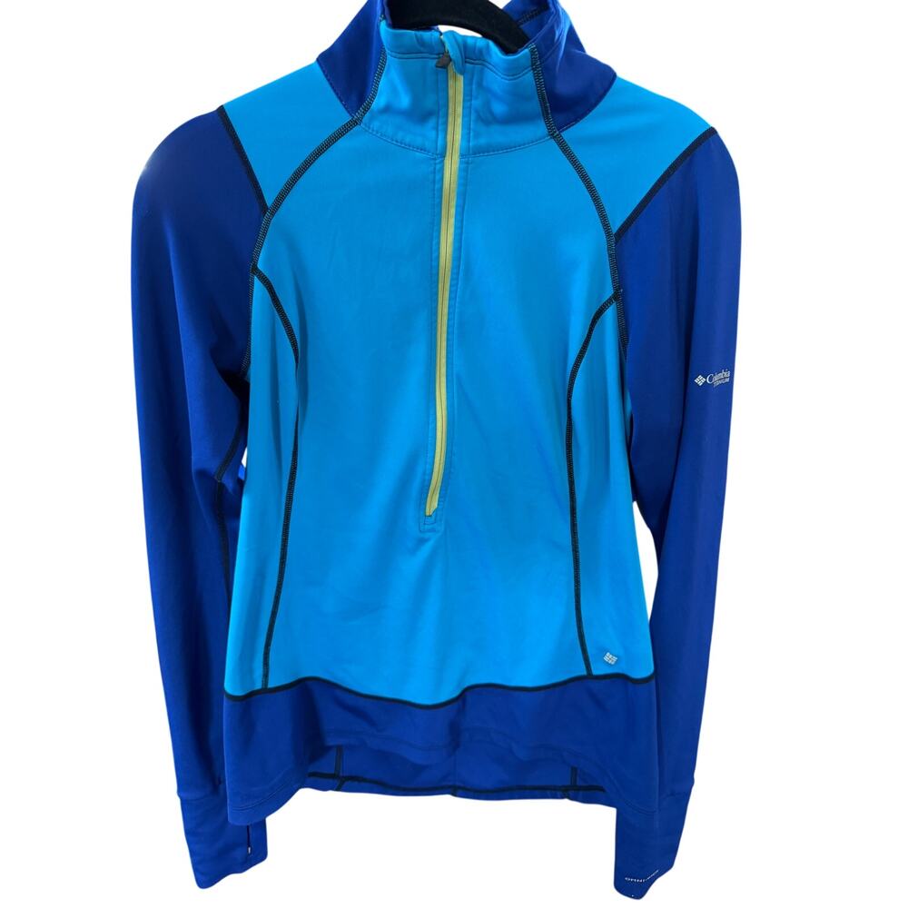 Columbia Titanium Omni-Wick Half Zip Pullover Women's M Blue Teal